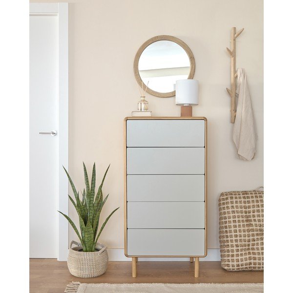 Sivá/v prírodnej farbe komoda v dekore jaseňa 60x117x42 cm Anielle – Kave Home-image-1