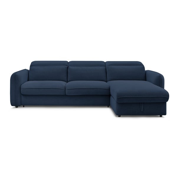 Tmavomodrá rozkladacia rohová pohovka (variabilná) Achille – Bobochic Paris