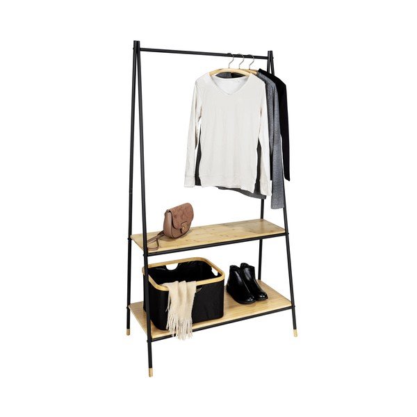 Čierny/prírodný kovový stojan na oblečenie Loft - Wenko-image-2