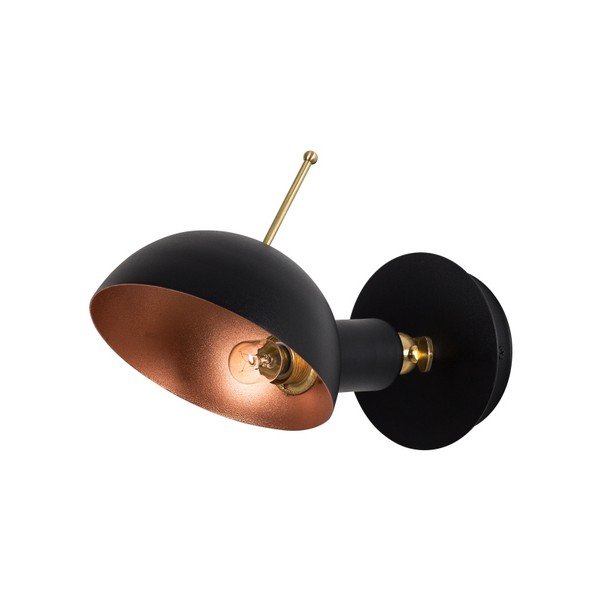 Čierne nástenné svietidlo s detailom v zlatej farbe Way Wall Lamp Oglio-image-2