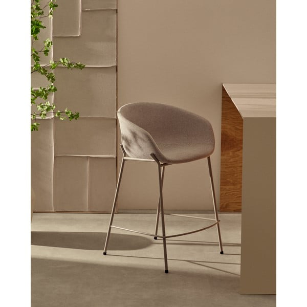 Béžová barová stolička (výška sedadla 65 cm) Yvette – Kave Home-image-1