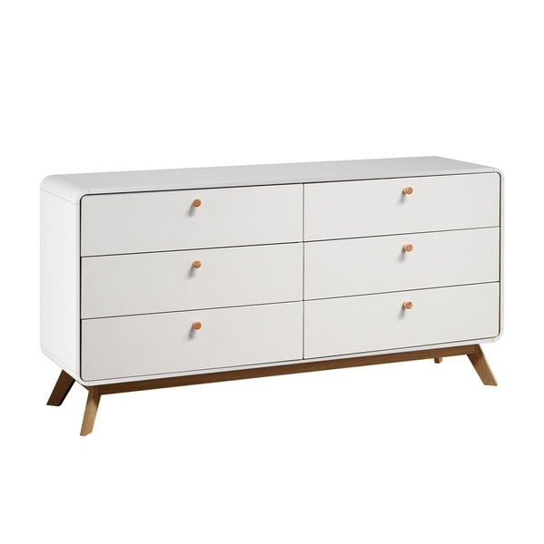 Biela nízka komoda 150x74 cm Caitlin – Støraa-image-1