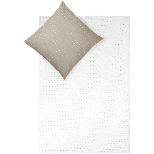 Bielo-hnedé flanelové obliečky na jednolôžko Fovere Betty, 155 x 220 cm-image-2