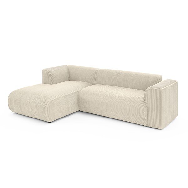 Béžová menčestrová rohová pohovka (ľavý roh/s leňoškou) Merid  – Ropez-image-2