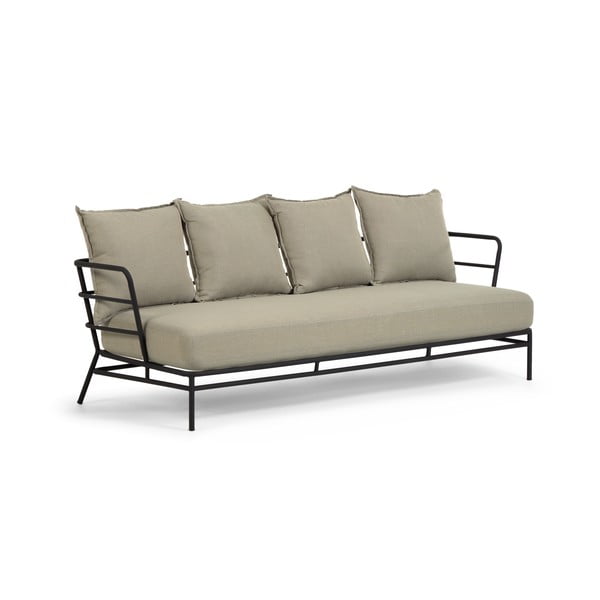 Béžová záhradná pohovka s kovovou konštrukciou Kave Home Mareluz-image-2