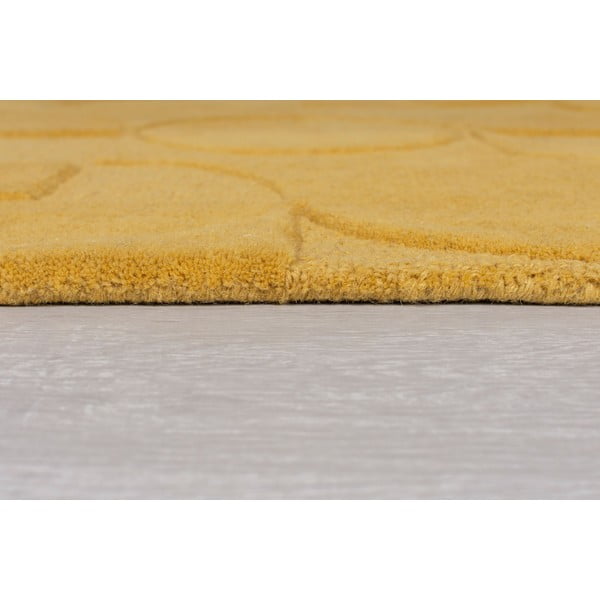Žltý vlnený okrúhly koberec ø 160 cm Gigi - Flair Rugs-image-3