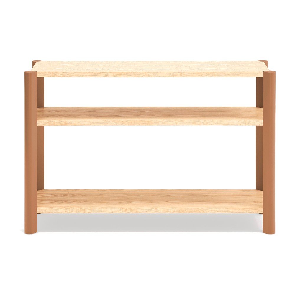 E-shop Regál v dekore duba v tehlovej farbe/v svetloprírodnej farbe 126x84x43 cm Bona – Teulat