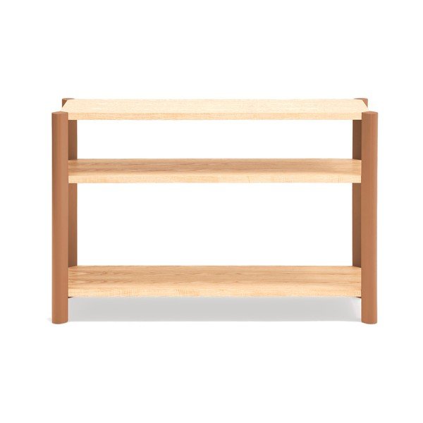 Regál v dekore duba v tehlovej farbe/v svetloprírodnej farbe 126x84x43 cm Bona – Teulat