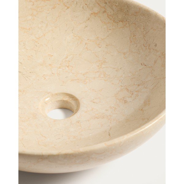 Béžové kamenné okrúhle umývadlo ø 40 cm Darnen – Kave Home-image-4