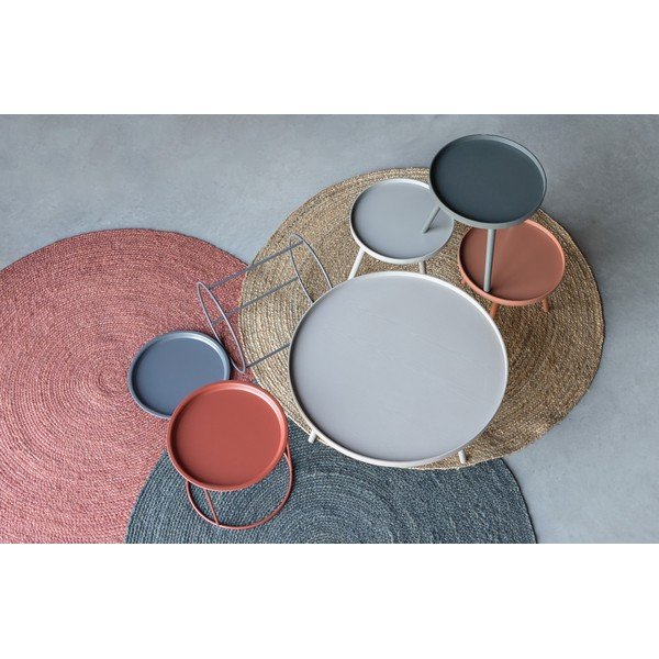 Svetlosivý odkladací stolík WOOOD Ivar, ø 40 cm-image-1