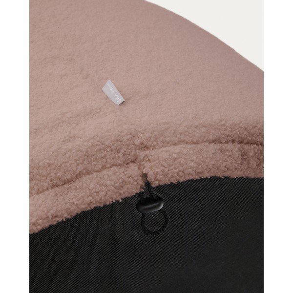 Svetloružový taburet z textílie buklé Kaeli – Kave Home-image-4