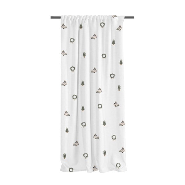 Biely záves z bavlneného saténu 110x250 cm Festive Car – Butter Kings