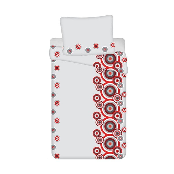 Červeno-biele krepové obliečky na jednolôžko 140x200 cm Fiora – Jerry Fabrics