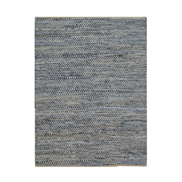Modro-krémový bavlnený koberec s hovädzou kožou The Rug Republic Atlas, 230 x 160 cm
