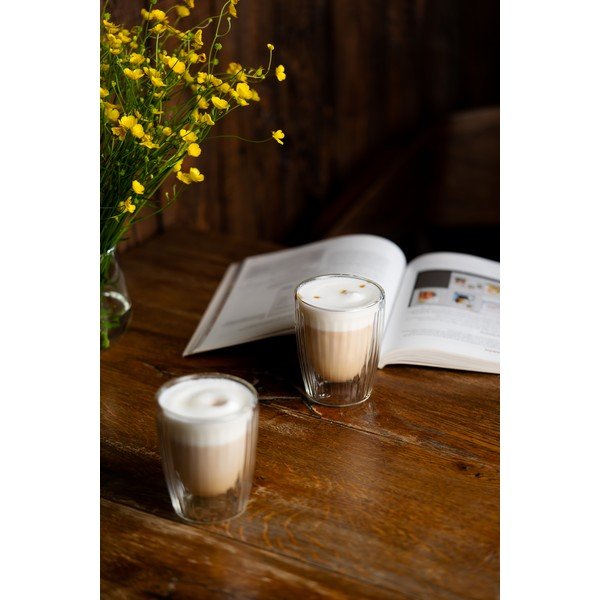 Sklenené hrnčeky v súprave 2 ks na cappuccino 250 ml Livio Duo – Vialli Design-image-1