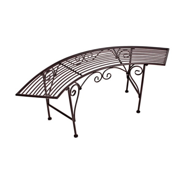 Čierno-tmavohnedá kovová záhradná lavica Fuego – Garden Pleasure-image-4