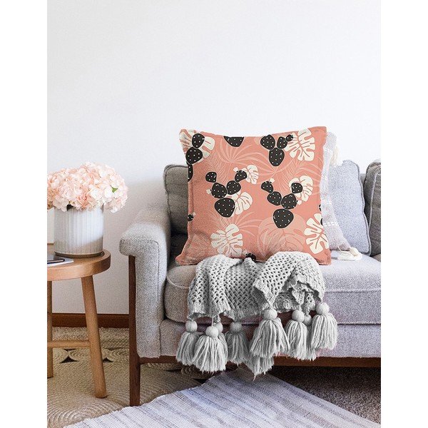 Oranžová obliečka na vankúš s prímesou bavlny Minimalist Cushion Covers Chenille, 55 x 55 cm-image-2