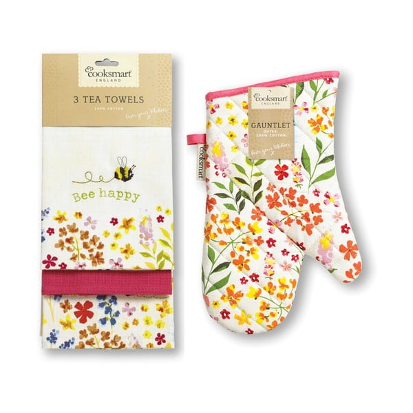 Utierky a chňapka v súprave 4 ks Bee Happy – Cooksmart ®