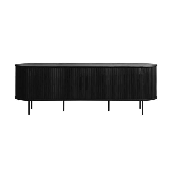 Čierny TV stolík v dekore duba 56x180 cm Nola – Unique Furniture
