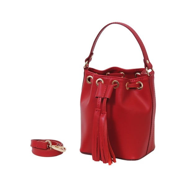 Červená kabelka z pravej kože Andrea Cardone Red Julia