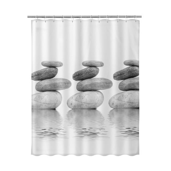 Béžový sprchový záves Casa Selección Stones, 180 × 200 cm