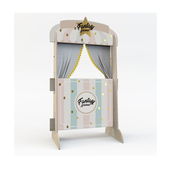 Nástenný dekoratívny stojan na knihy Dekornik zmrzlinársky stánok-image-1