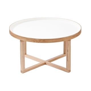 Okrúhly stolík s bielou doskou z dubového dreva Wireworks Round, Ø 66 cm