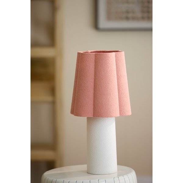 Stolová lampa v lososovej farbe/krémovobiela s textilným tienidlom (výška  50 cm) Musaby – Light & Living-image-2
