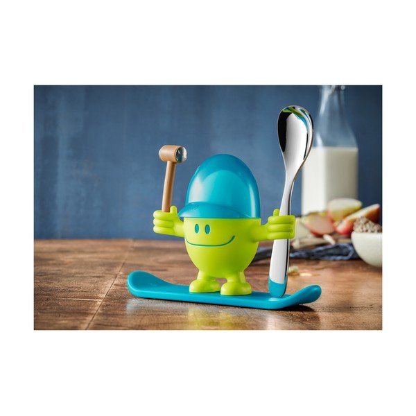 Modro-zelený stojan na vajíčko s lyžičkou WMF Cromargan® Mc Egg-image-1