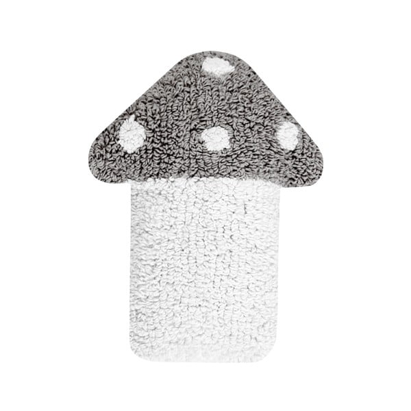 Sivo-biely bavlnený vankúš Happy Decor Kids Mushroom, 30 x 35 cm