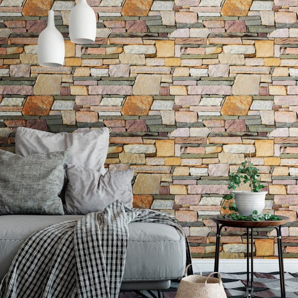 Nástenná samolepka Ambiance Wall Materials Stones from The Esterel, 40 × 40 cm
