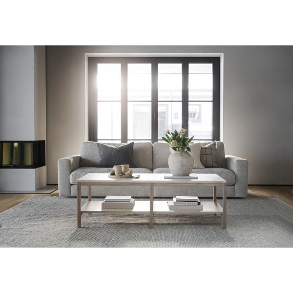 Hnedo-béžový konferenčný stolík s doskou z kameňa 140x60 cm Orwel - Rowico-image-1