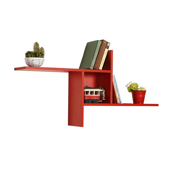 Červená poschodová polica 100 cm Cross – Kalune Design-image-3