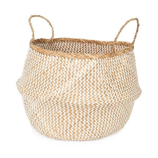 Svetlý úložný košík z morskej trávy Compactor Zic Zac, ⌀ 45 cm-image-4