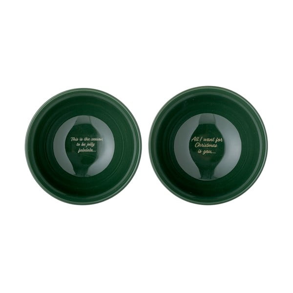 Biele/zelené misky s vianočným motívom z kameniny v súprave 2 ks 500 ml Grazia – Bloomingville-image-2