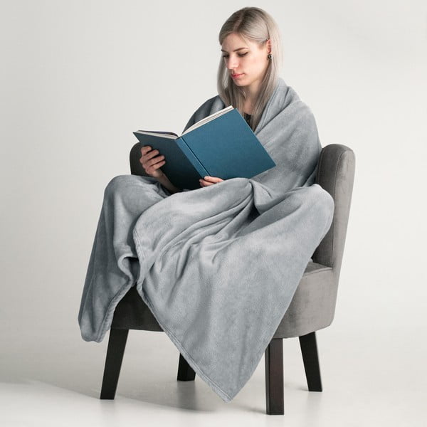 Svetlosivá deka z mikrovlákna DecoKing Mic, 160 × 210 cm-image-1