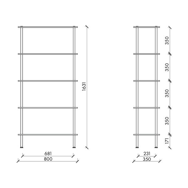 Modrý regál v dekore duba 80x163x35 cm Teidi – noo.ma-image-4