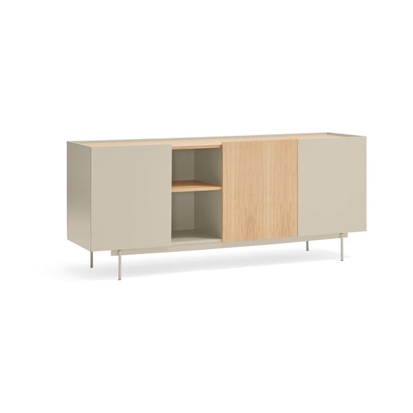 Nízka komoda v dekore duba v béžovo-prírodnej farbe 180x78 cm Otto – Teulat-image-1