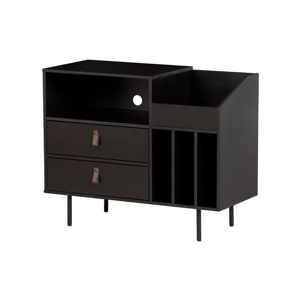 Čierna gramofónová skrinka z borovicového dreva 90x73 cm Jackson – WOOOD-image-1