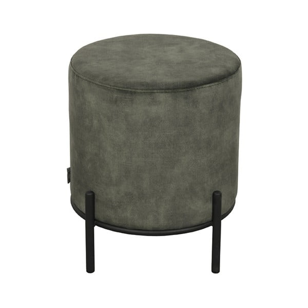 Khaki zamatový taburet Troy – LABEL51-image-2