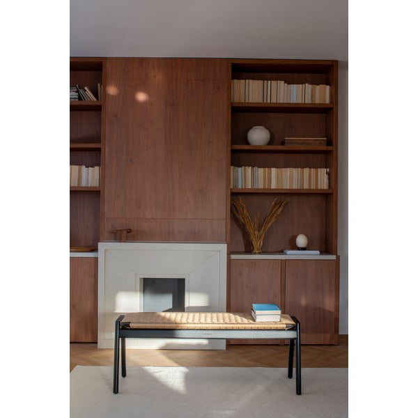 Čierna/v prírodnej farbe lavica Klupa – Gazzda-image-1