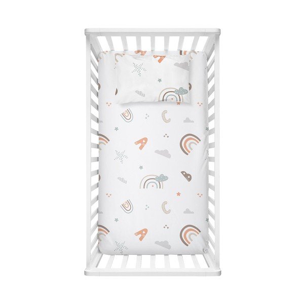 Biela detská plachta do postieľky z bavlny Renforcé 100x150 cm Abc – Mijolnir
