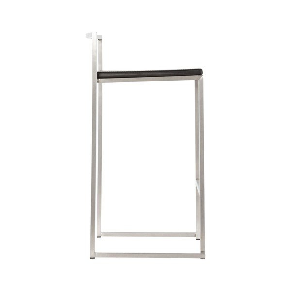Barová stolička s čiernym sedadlom z pravej kože Kokoon Meto, výška 65 cm-image-3