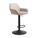 Béžová čalúnená barová stolička s nastaviteľnou výškou/s podrúčkami (výška sedadla 65 cm) Nolan – Unique Furniture