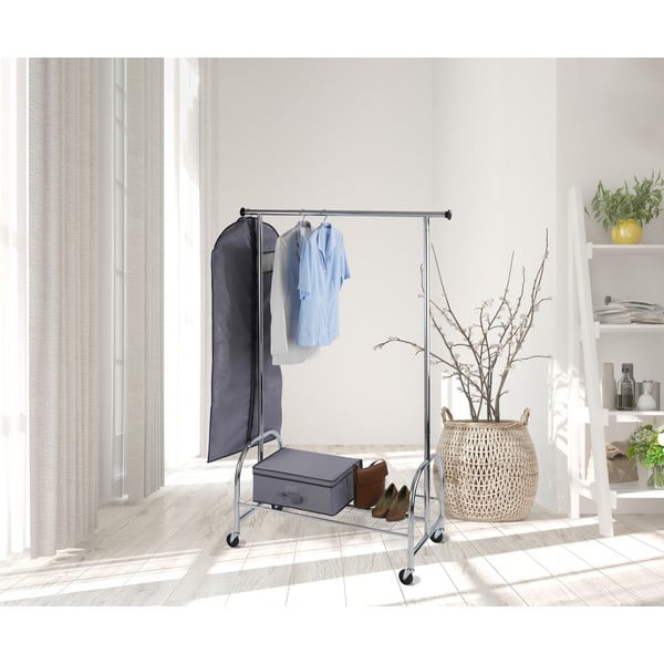 Kovový pojazdný stojan na oblečenie v striebornej farbe Profi – Wenko-image-1
