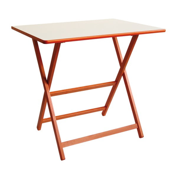 Oranžový drevený skladací stôl Valdomo Papillon, 60 × 80 cm