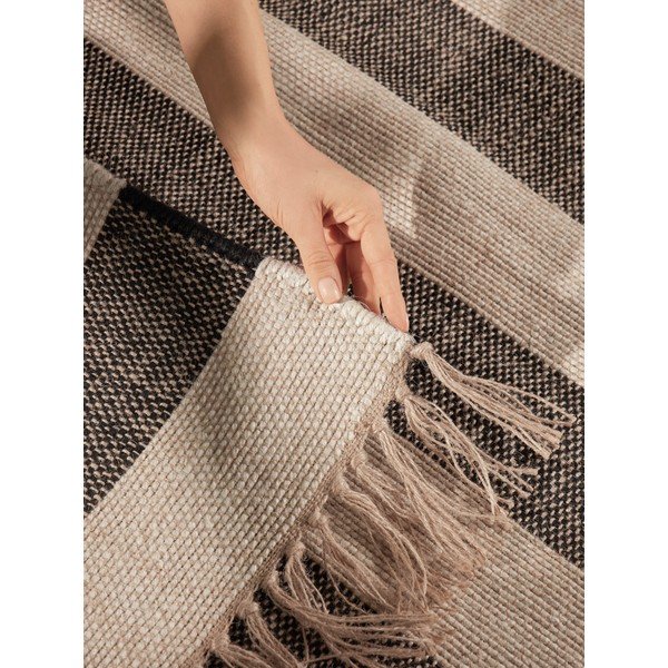 Čierny/krémovobiely obojstranný/ručne tkaný jutový koberec 120x170 cm Playa – Hanse Home-image-2