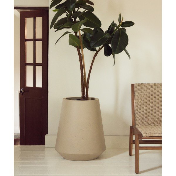 Betónový obal na kvetináč ø 50 cm Calun – Kave Home-image-1