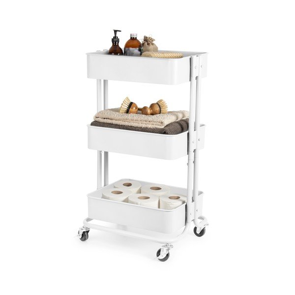 Kovový servírovací stolík na kolieskach 36,5x43 cm Grena – Compactor-image-1