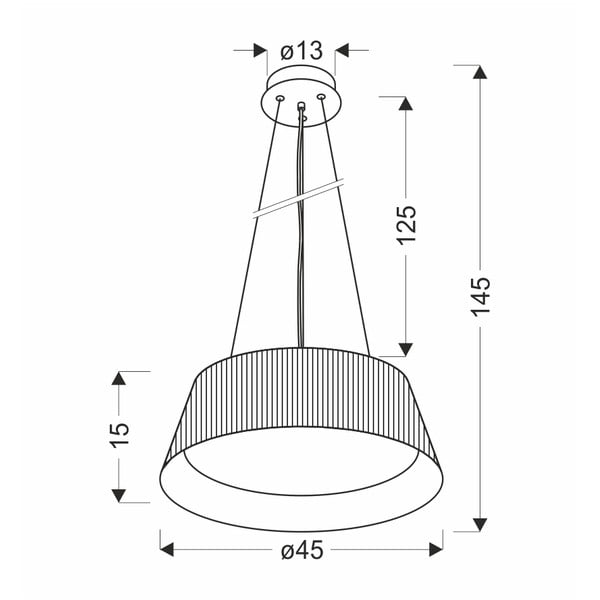 Čierne LED závesné svietidlo s kovovým tienidlom ø 45 cm Umbria – Candellux Lighting-image-3